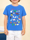 Children's Farm Alphabet Print Crew Neck T-Shirt