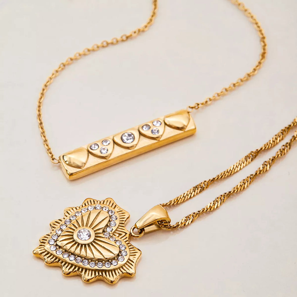 18K Gold-Plated Zircon Pendant Necklace