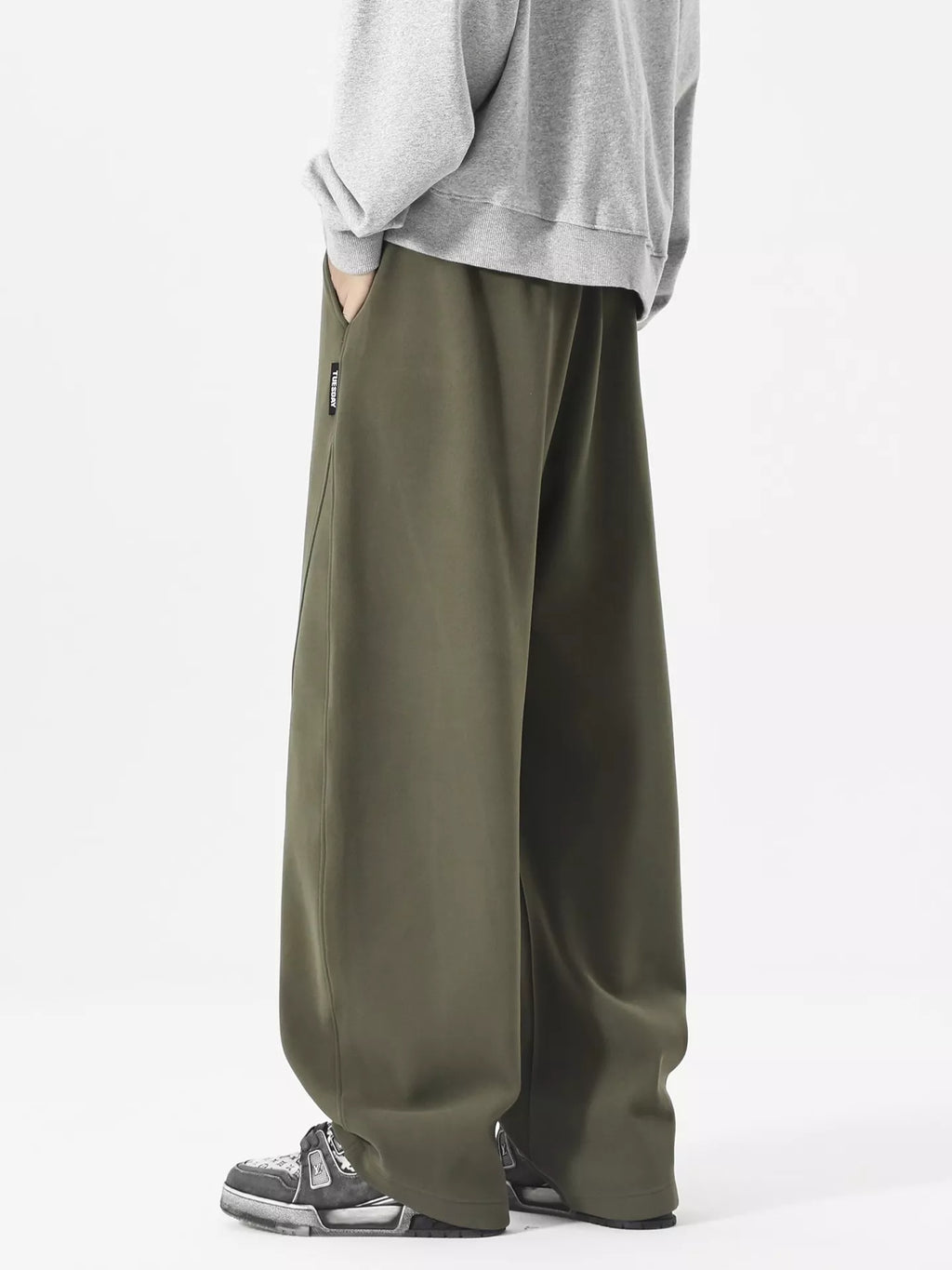 Men's Plus Size Wide Leg Casual Drawstring Pants