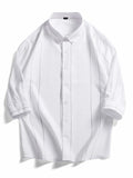 Men's Plus Size Stripe Button-Down Shirt