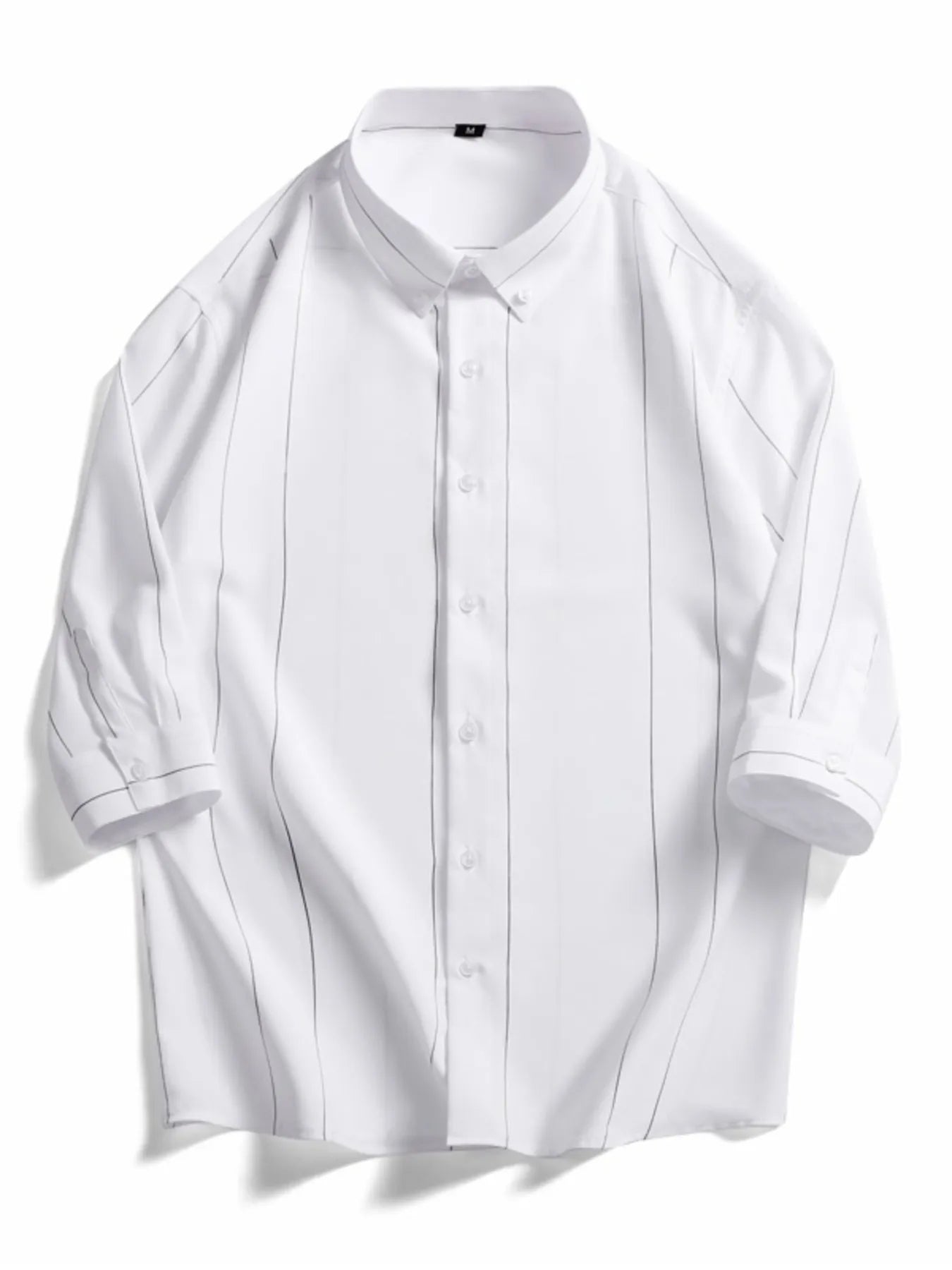 Men's Plus Size Stripe Button-Down Shirt