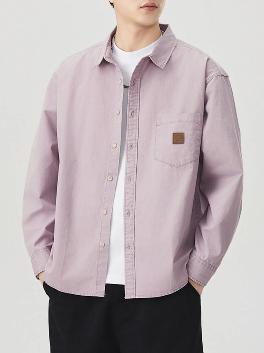 Men's Plus Size Button Up Long Sleeve Shirt