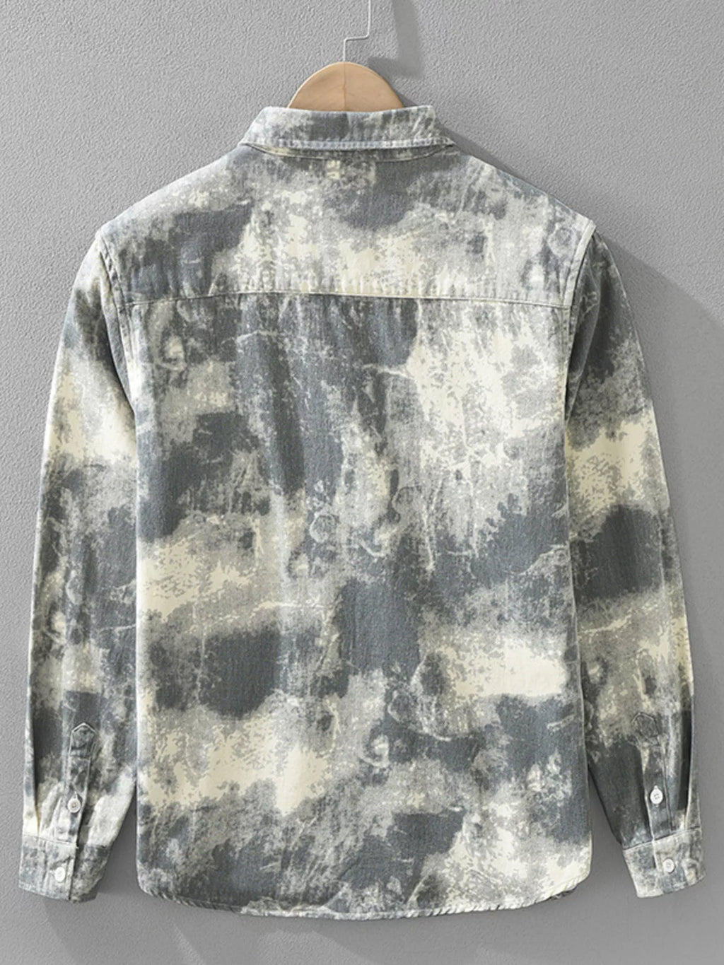 Men's Plus Size Abstract Print Long Sleeve Casual Shirt