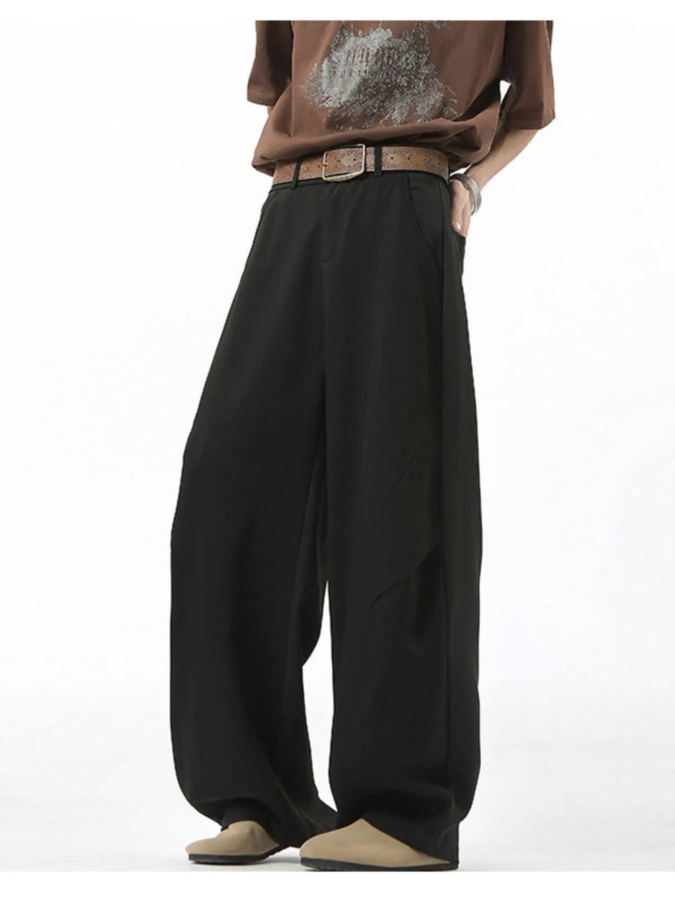 Men's Full Size Wide Leg Pants Plus Size
