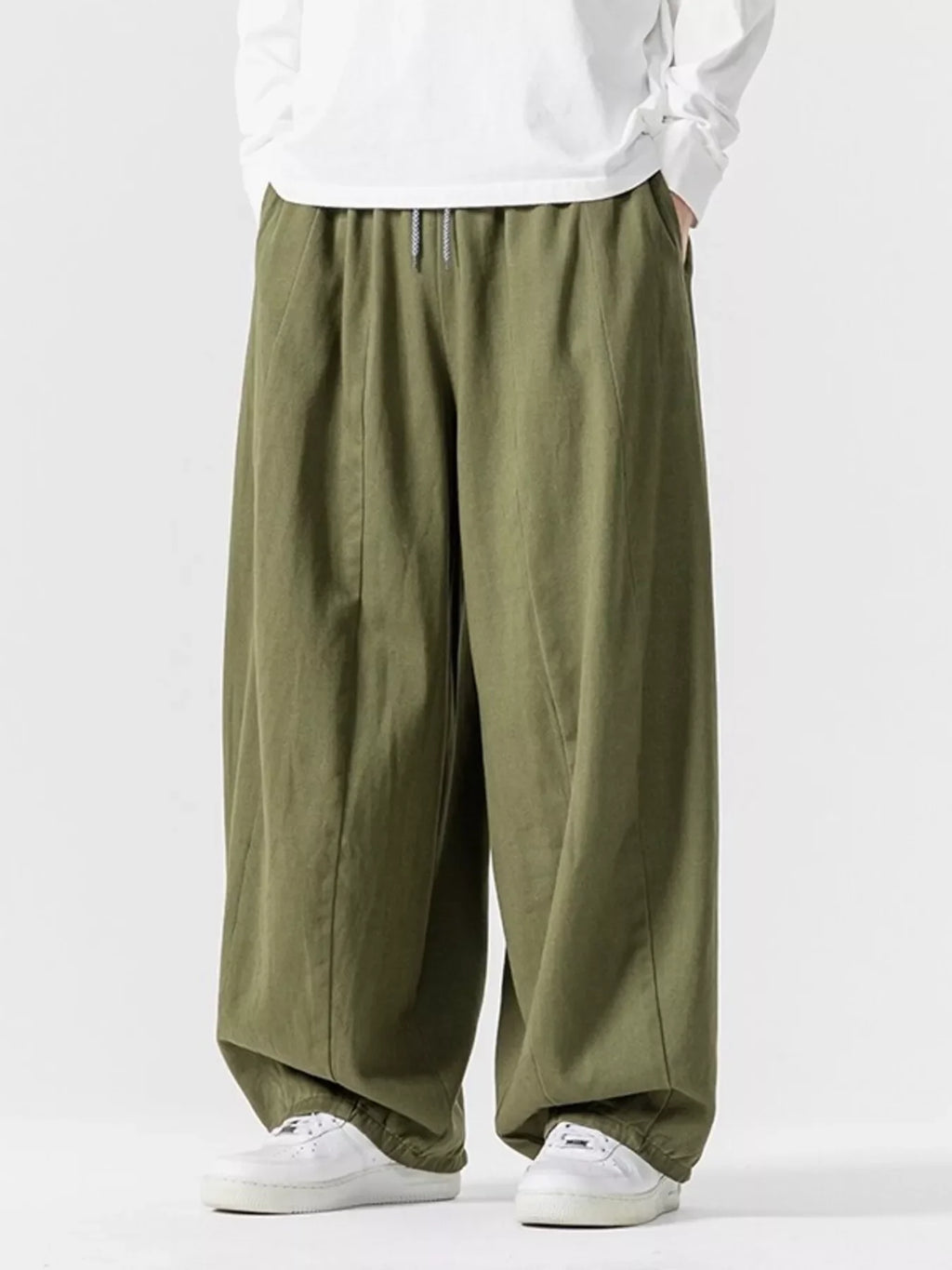 Men's Plus Size Loose Fit Drawstring Waist Casual Pants