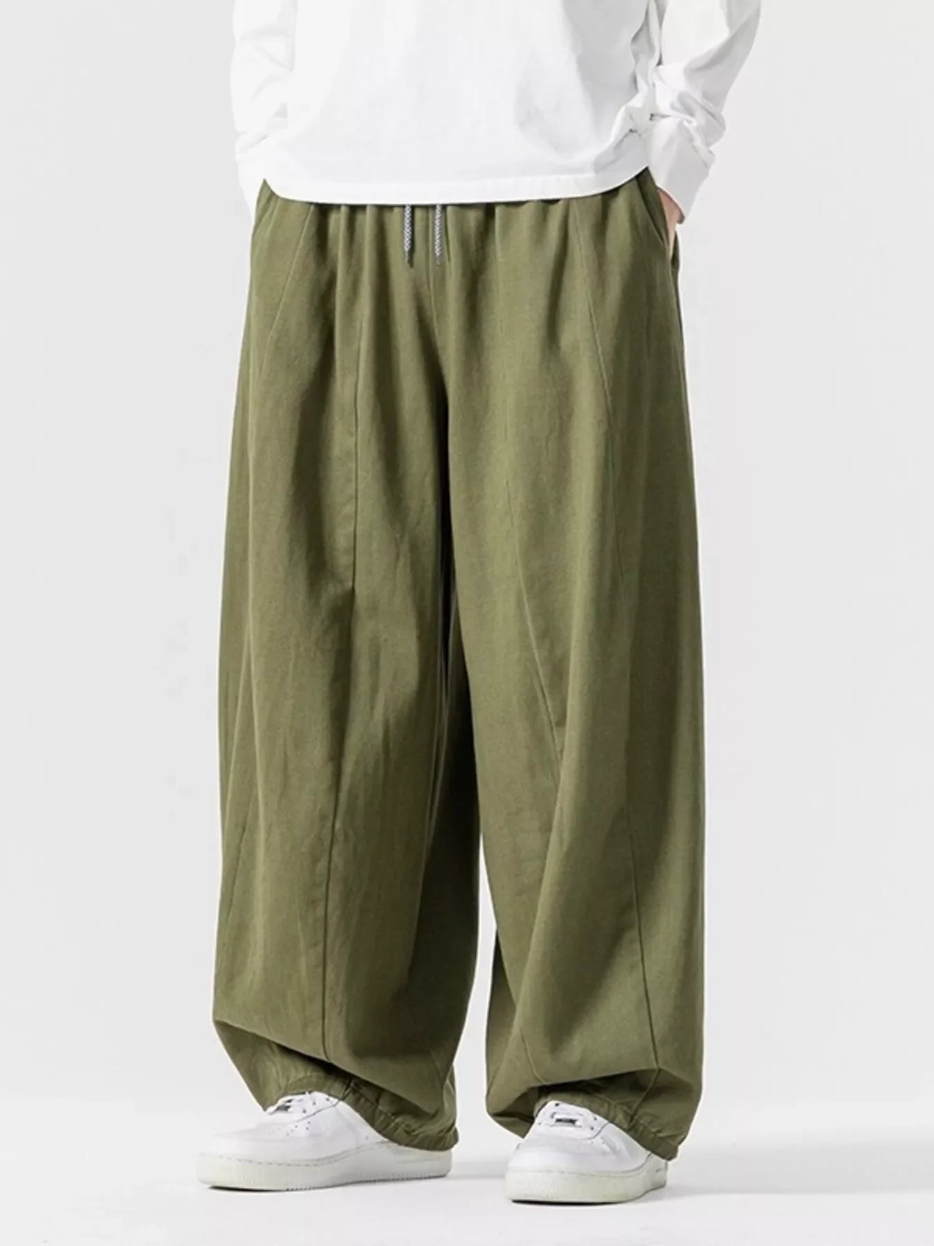 Men's Plus Size Loose Fit Drawstring Waist Casual Pants
