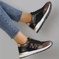 Contrast Lace Up Round Toe Sneakers