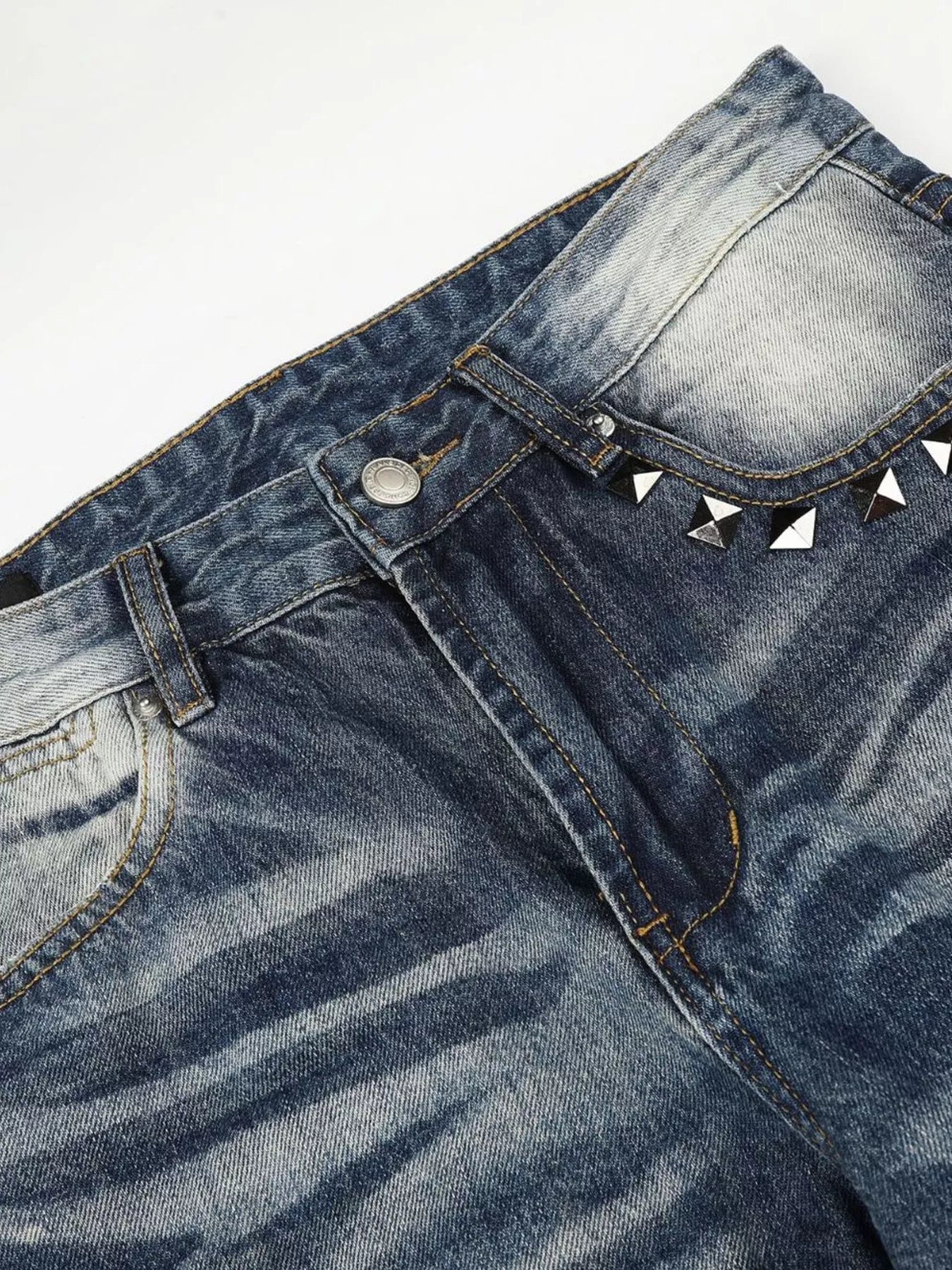 Men's Studded Washed Bootcut Jeans
