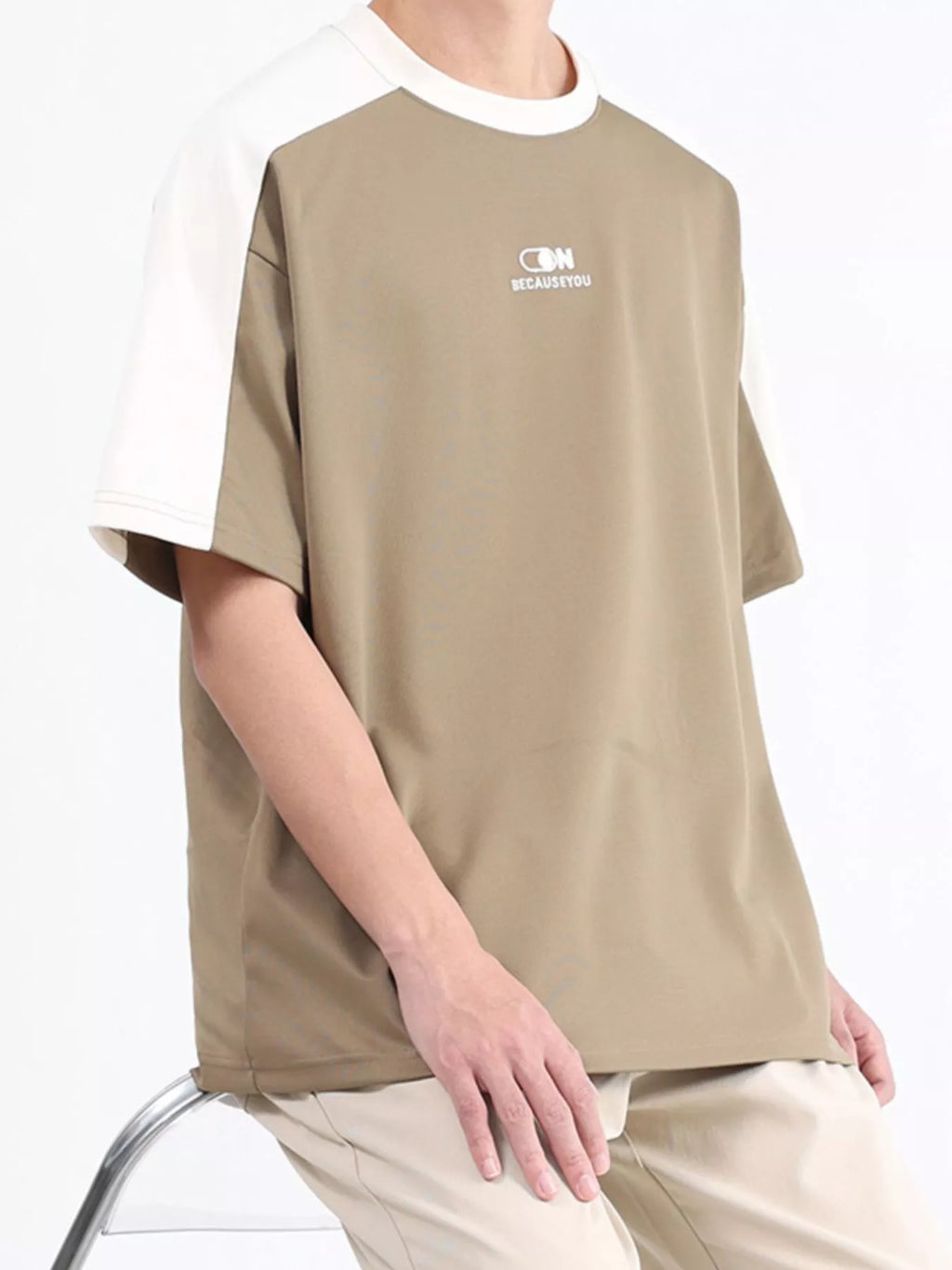Men's Plus Size Color Block Casual T-Shirt