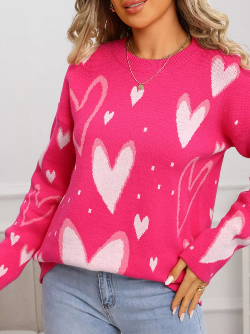 Valentine's Day Heart Crew Neck Sweater