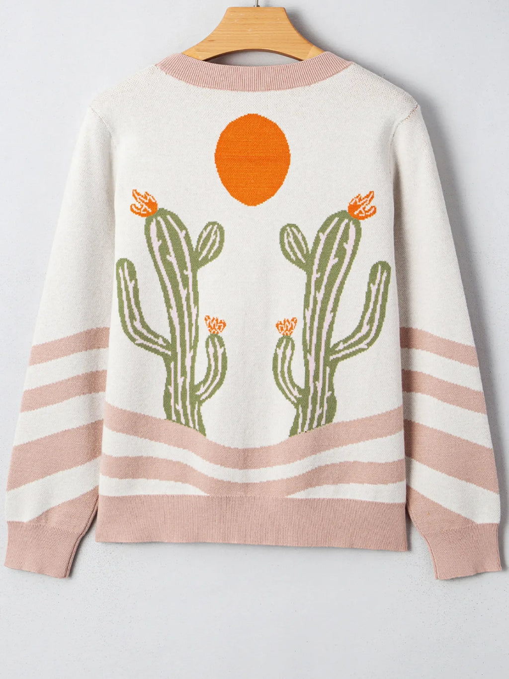 Desert Cactus Buttoned Front Sweater Cardigan
