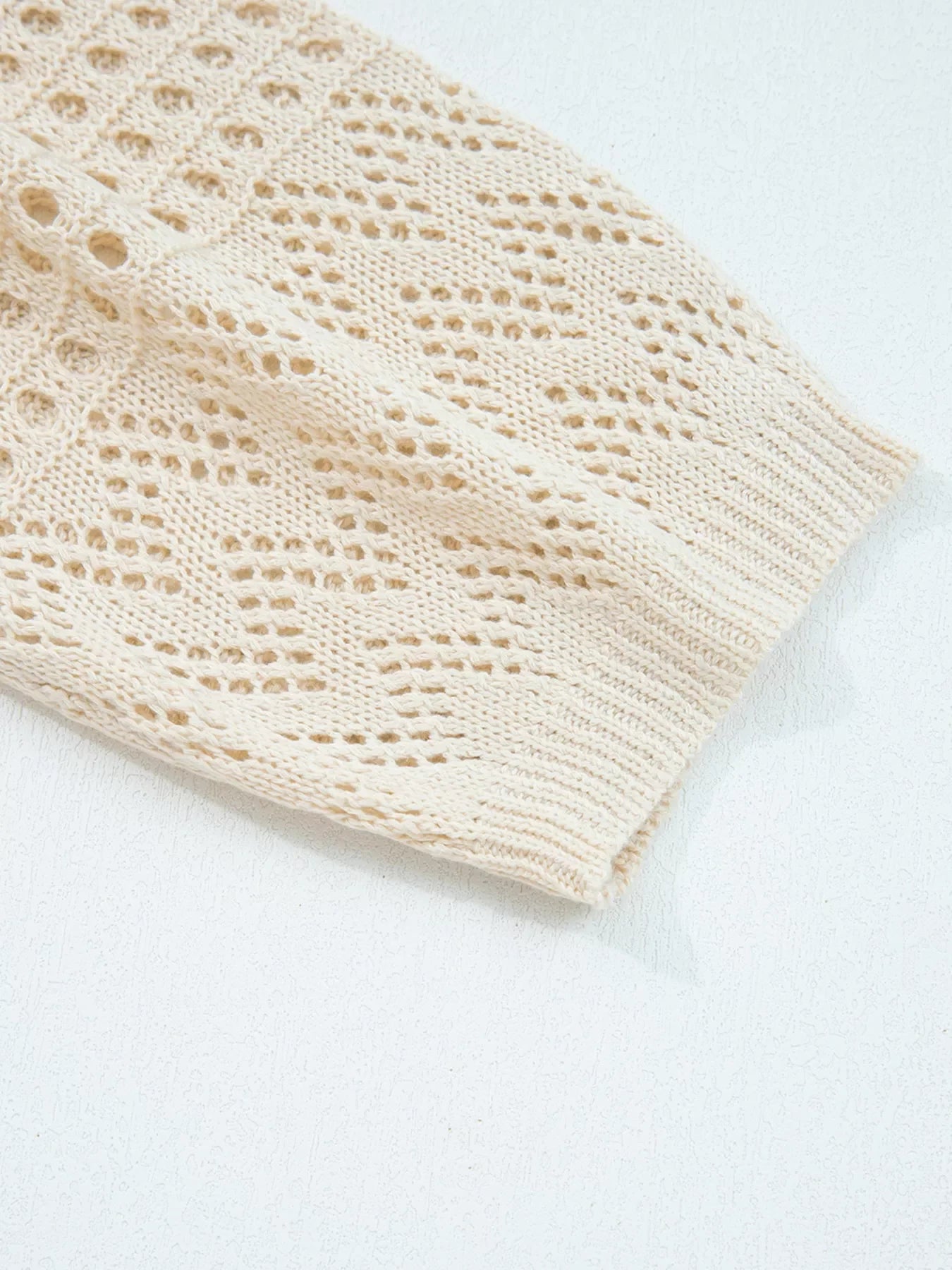 Hollowed Knit Open Front Cardigan