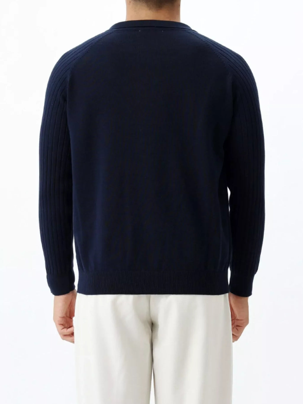 Men's Plus Size Classic Fit Ribbed Sleeve Knit Top