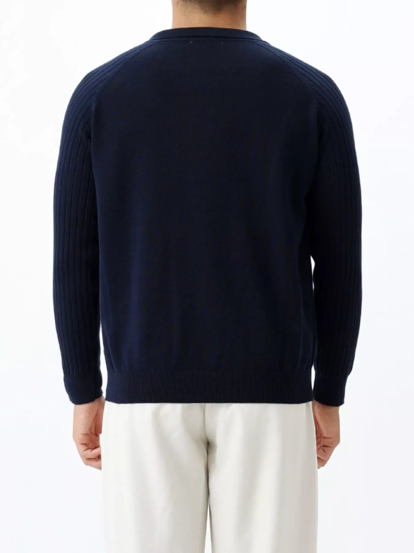 Men's Plus Size Classic Fit Ribbed Sleeve Knit Top