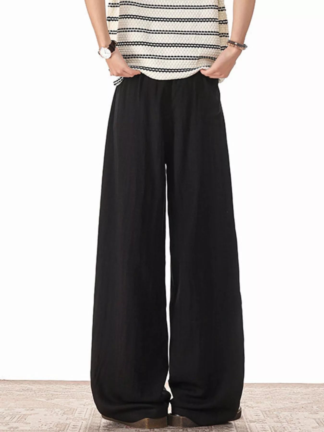 Men's Plus Size Wide Leg Drawstring Pants
