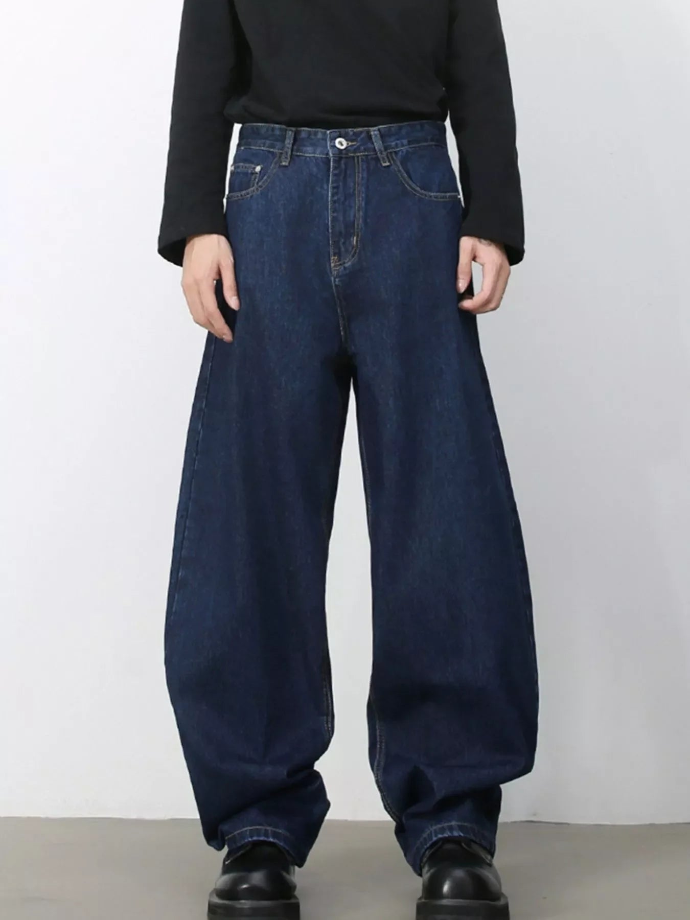 Men's Wash Wide Leg Jeans