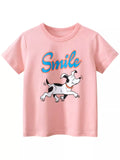 Children's "Smile" Dog Graphic T-Shirt