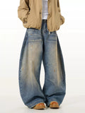 Men's Full Size Washed Wide Leg Jeans Plus Size