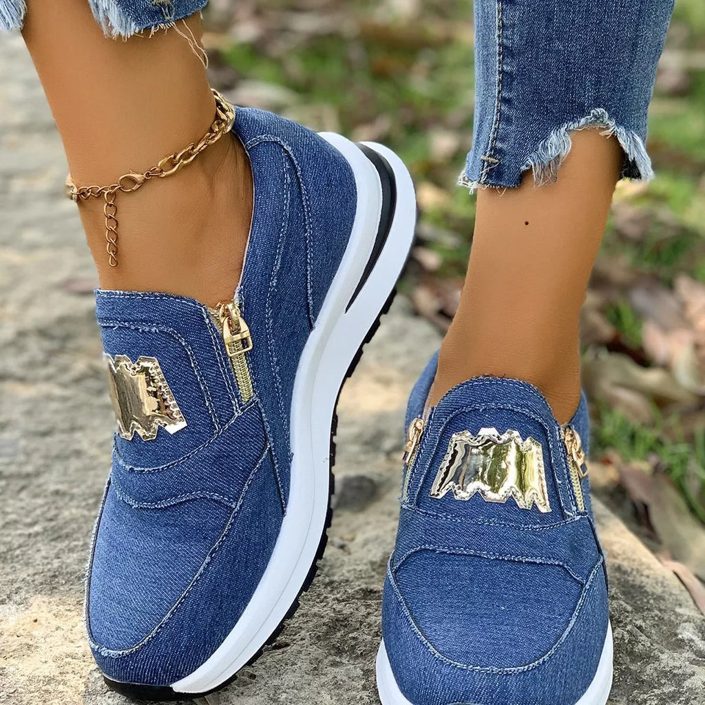 Round Toe Platform Slip-Ons