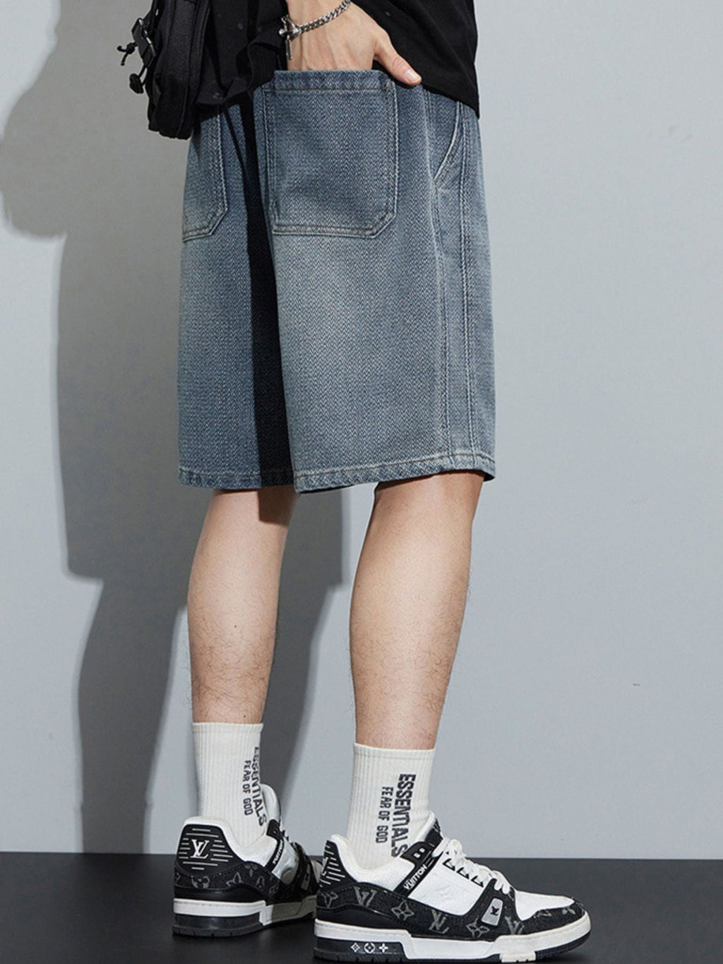 Men's Full Size Casual Loose Fit Denim Shorts Plus Size