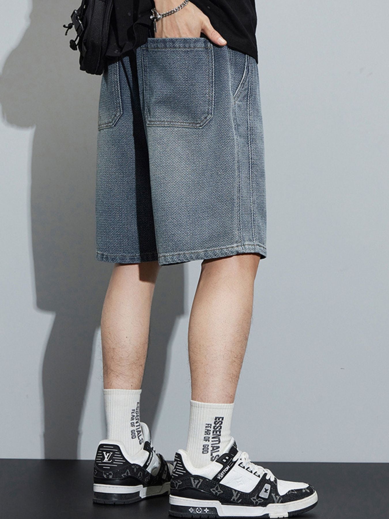 Men's Full Size Casual Loose Fit Denim Shorts Plus Size