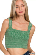 Zenana Seamless Winkle Stone Washed Bra Top