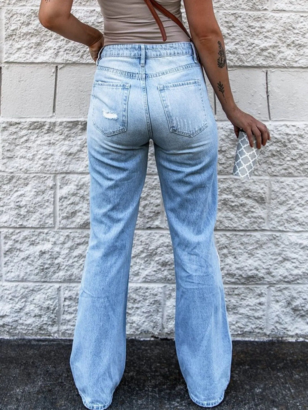 High Waist Distressed Jeans