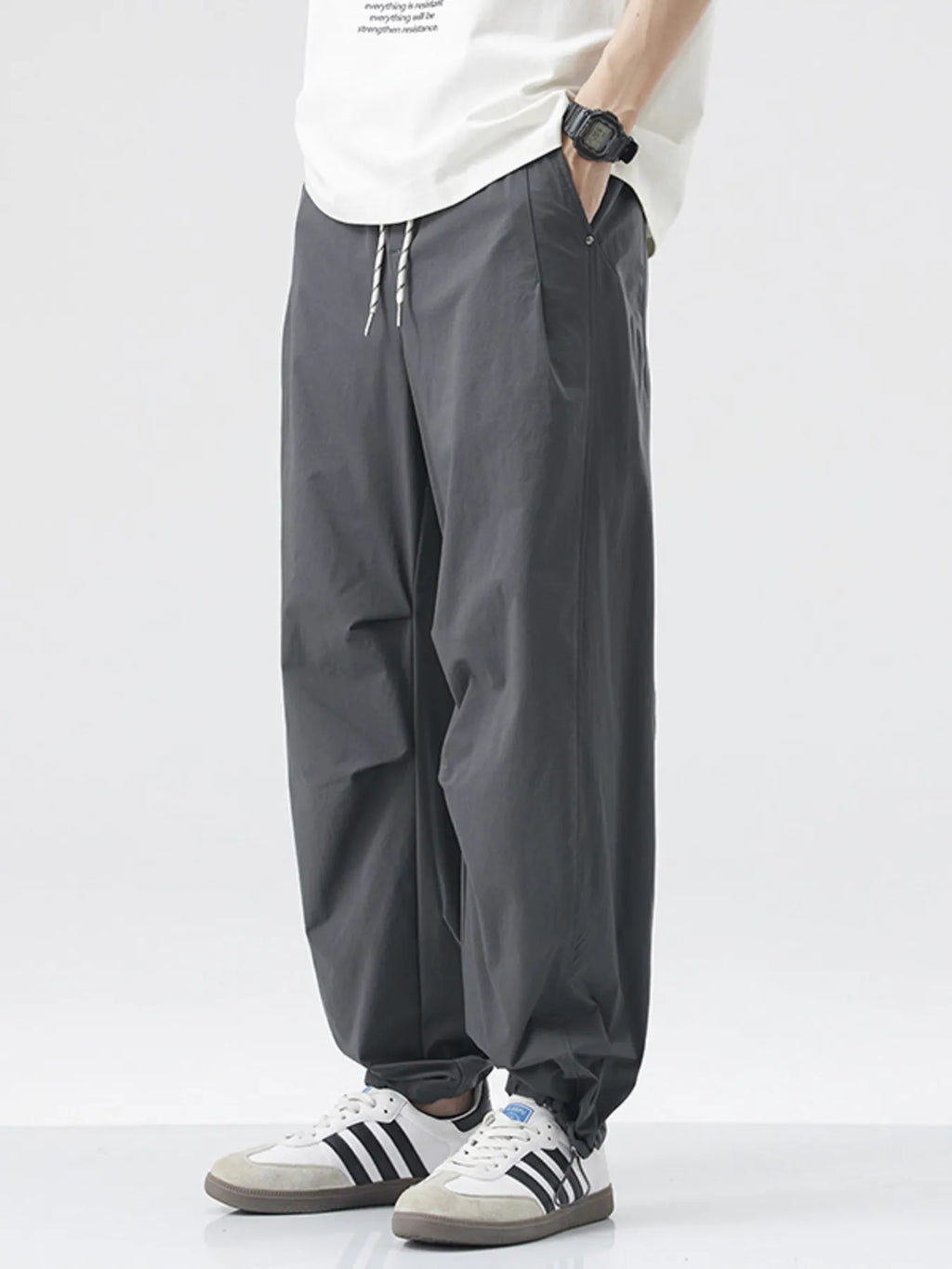Men's Loose Fit Drawstring Cargo Pants