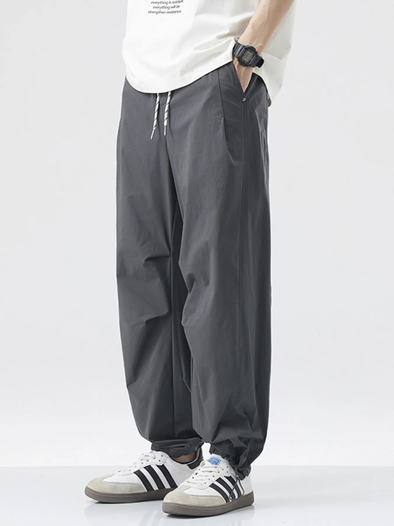 Men's Loose Fit Drawstring Cargo Pants