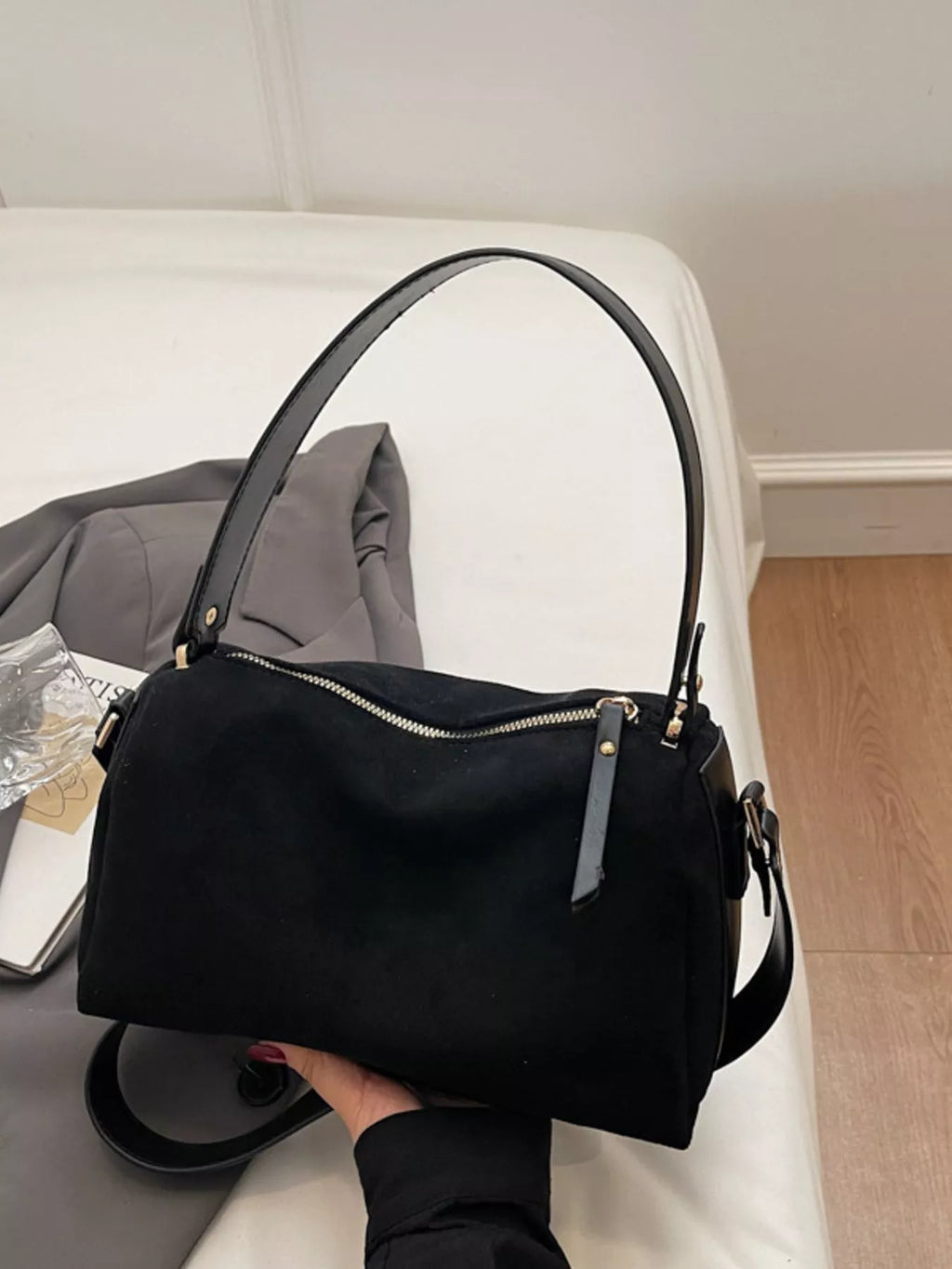 Crossbody Bag with Furry Charm