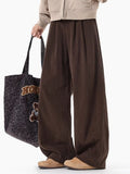Men's Plus Size Pleated Detail Wide Leg Pants