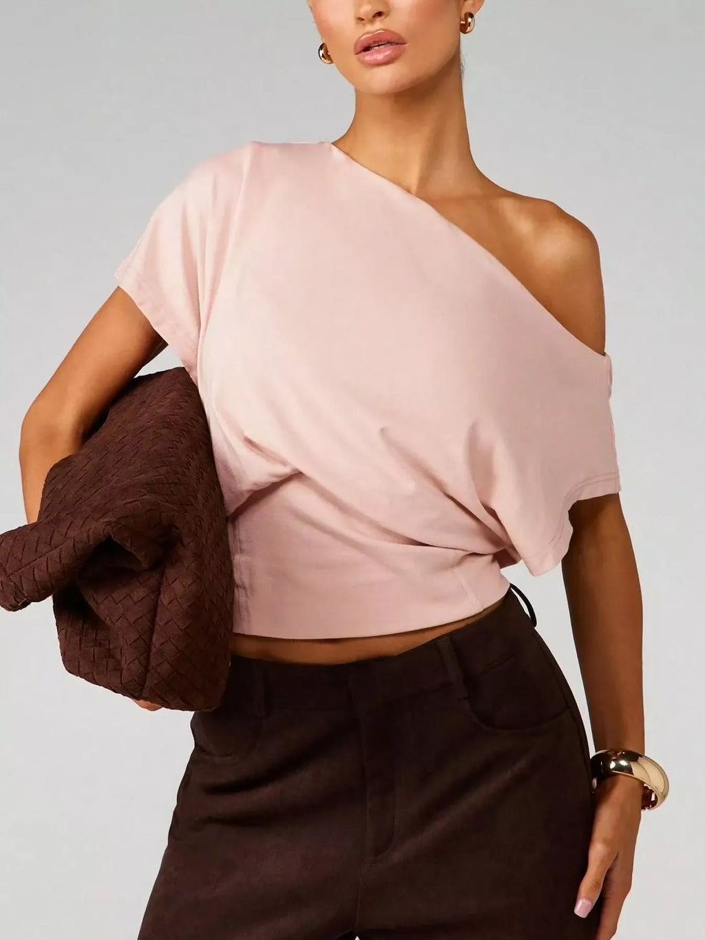 One Shoulder Crop T-Shirt
