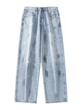 Men's Full Size Distressed Wide Leg Jeans Plus Size