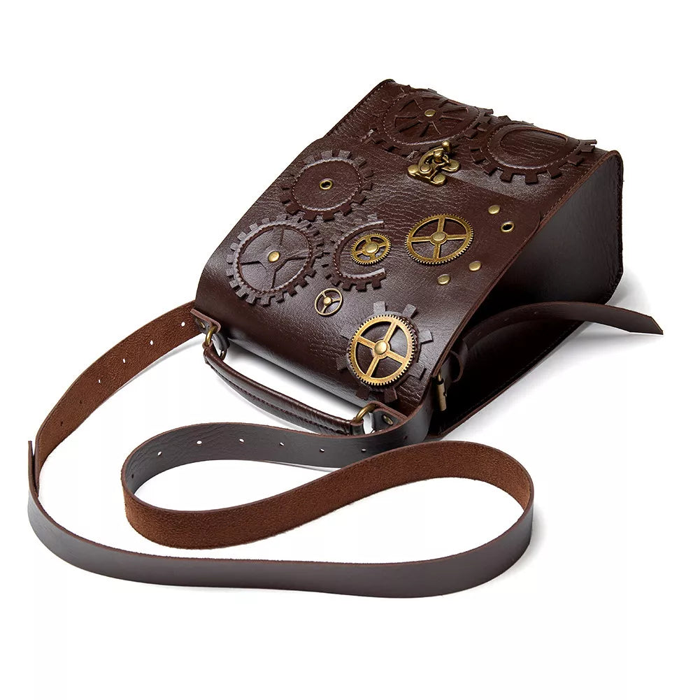 Steampunk Gear Decorated Crossbody Bag