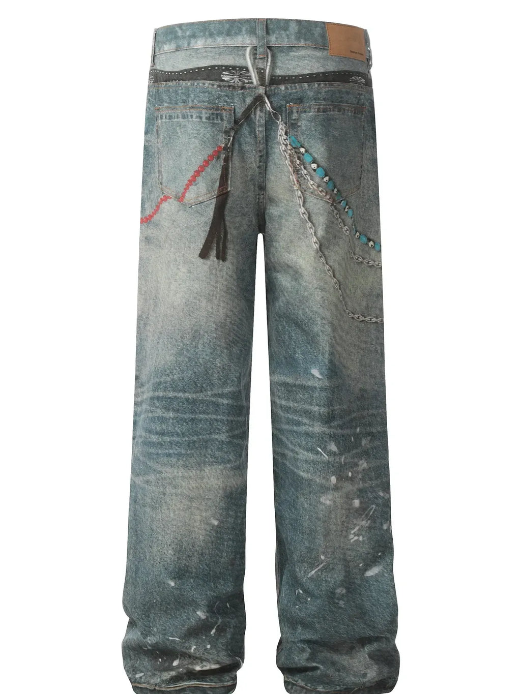 Men's Paint Splatter Wide Leg Jeans