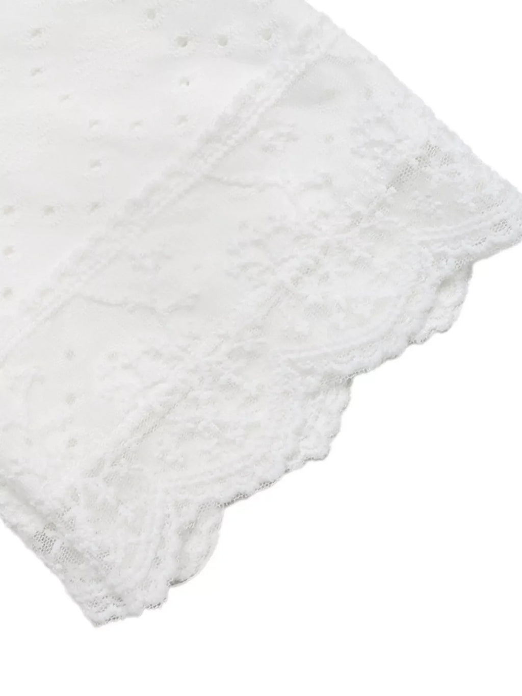 Eyelet Lace Trim Short Sleeve Shirt