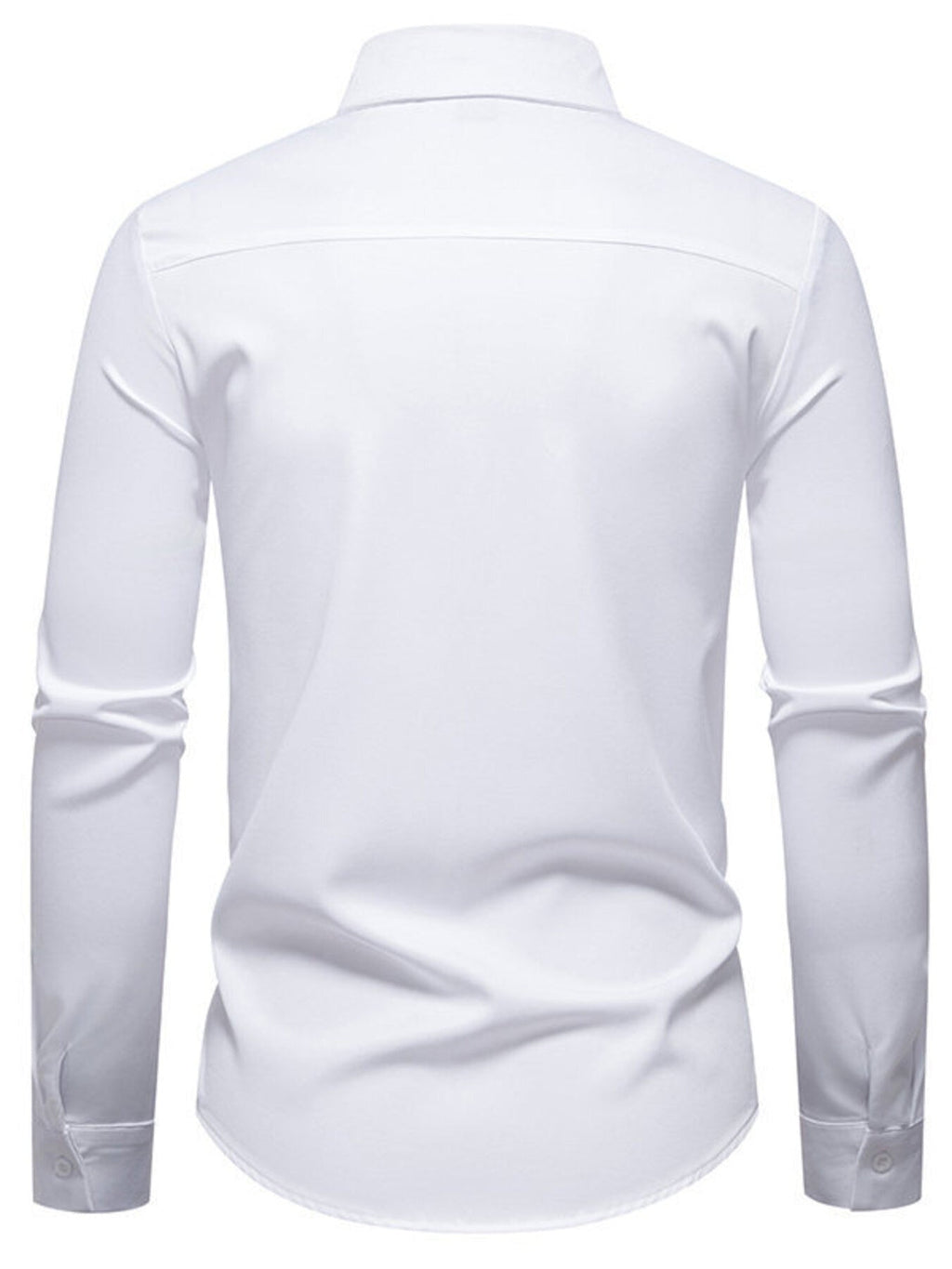 Men's Slim Fit Ruched Long Sleeve Shirt