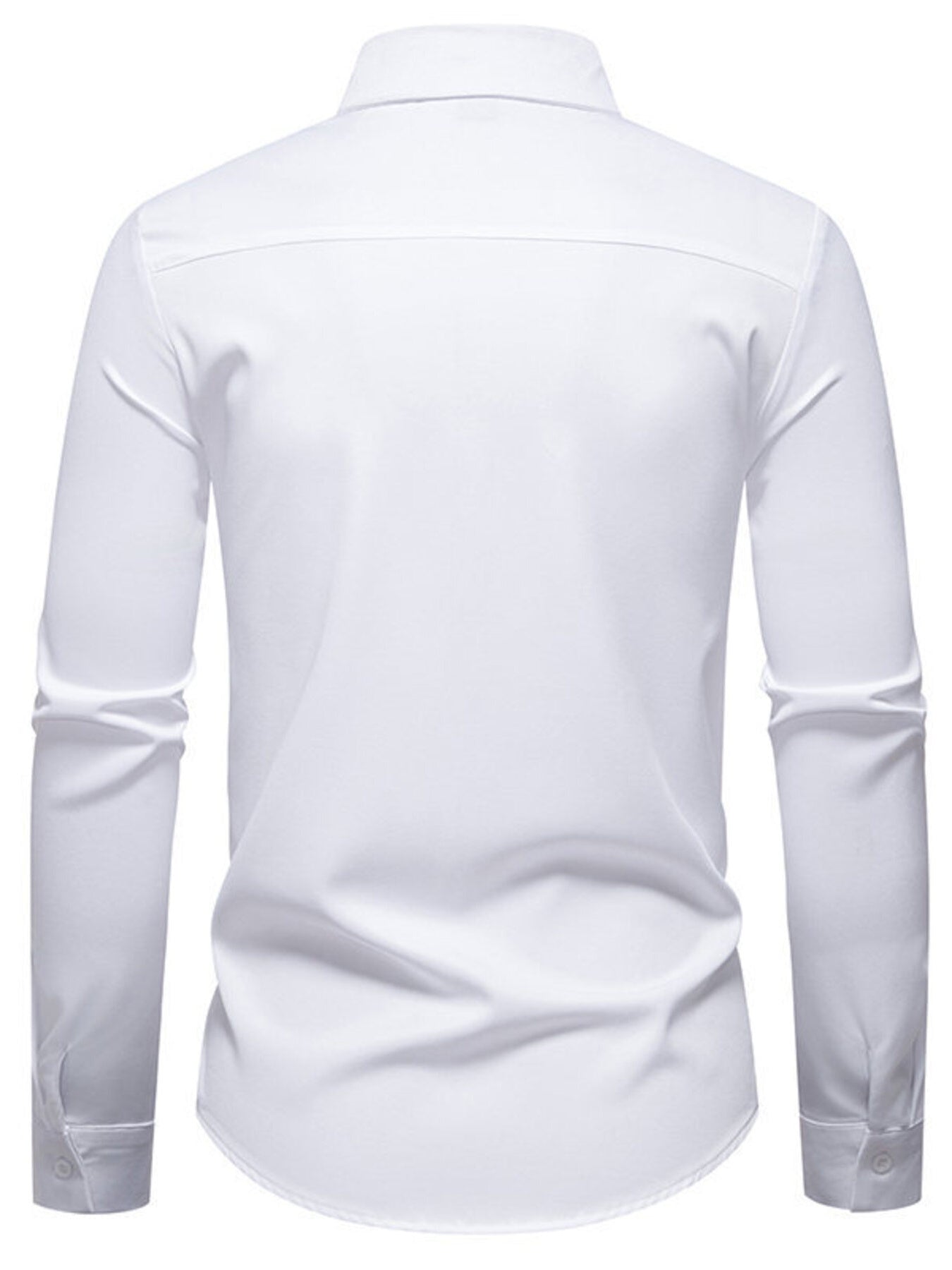 Men's Slim Fit Ruched Long Sleeve Shirt