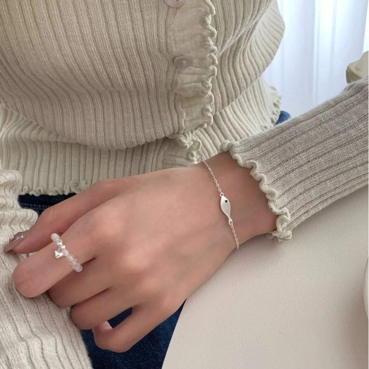 925 Sterling Silver Fish Bracelet