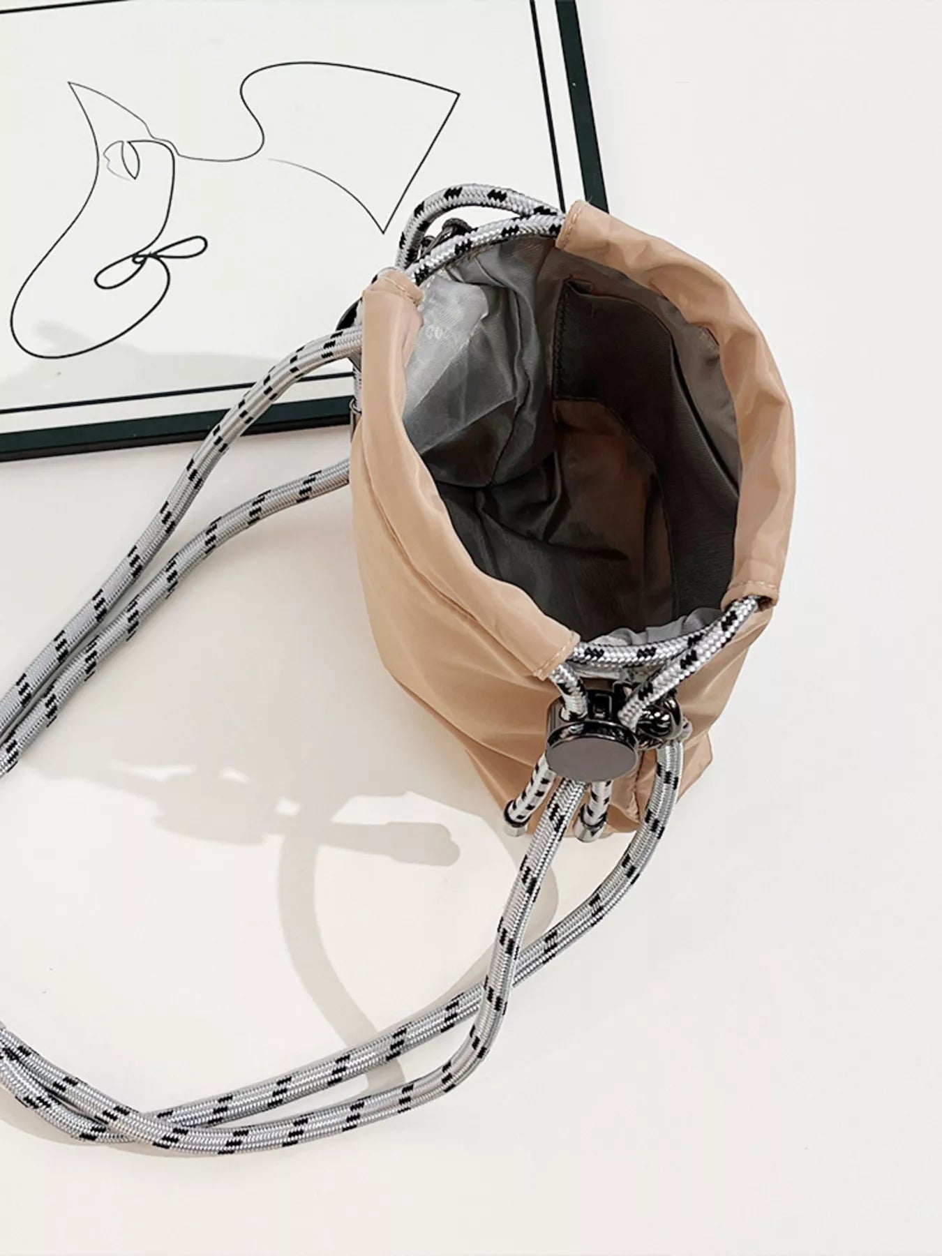 Embroidered Crossbody Bag with Rope Strap