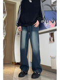 Men's Full Size Vintage Wash Wide Leg Jeans Plus Size