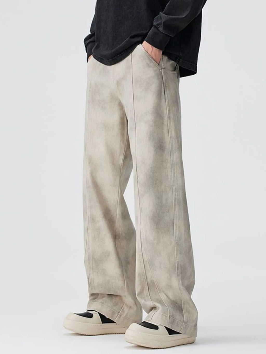 Men's Plus Size Vintage Wash Wide Leg Pants
