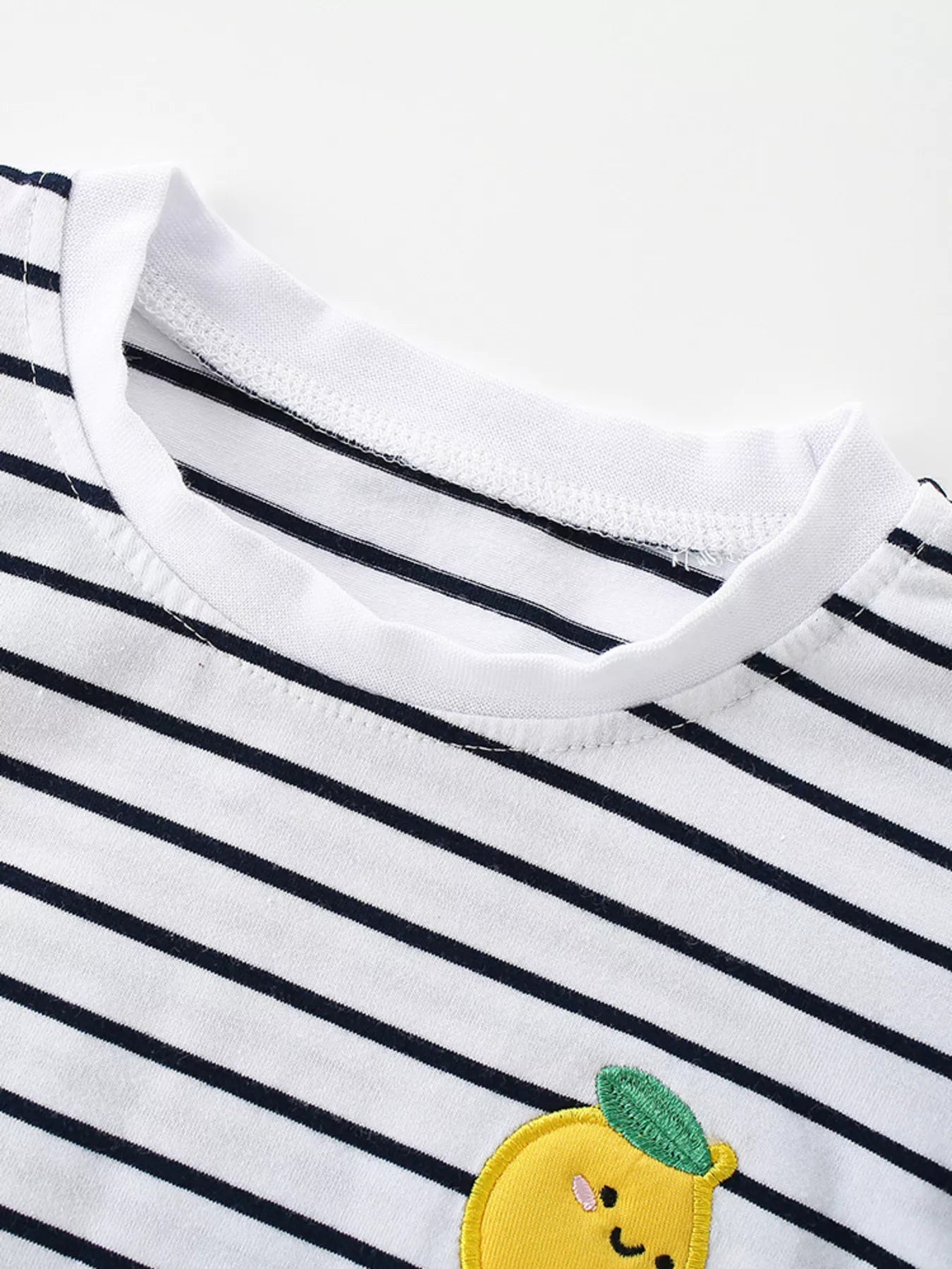 Children's Lemon Striped Ruffle Sleeve T-Shirt