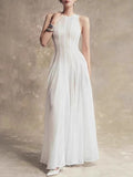 Lace Round Neck Sleeveless Maxi Dress