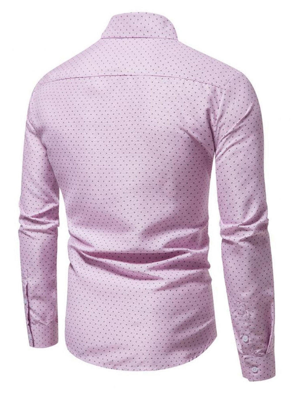 Men's Slim Fit Dotted Pattern Long Sleeve Shirt