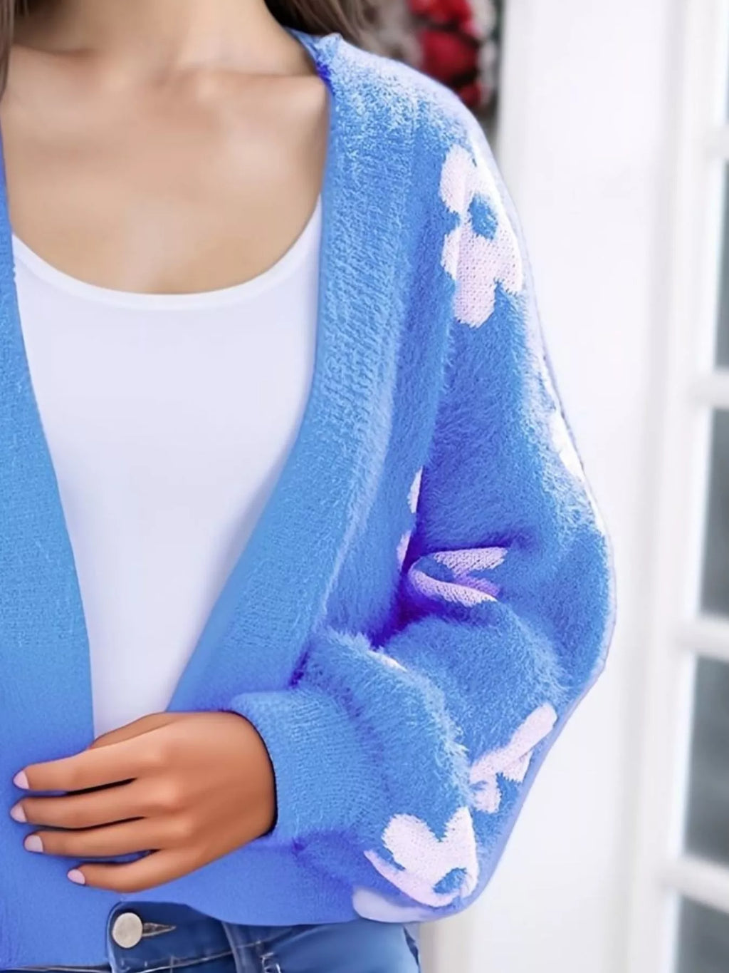 Floral Open Front Cardigan