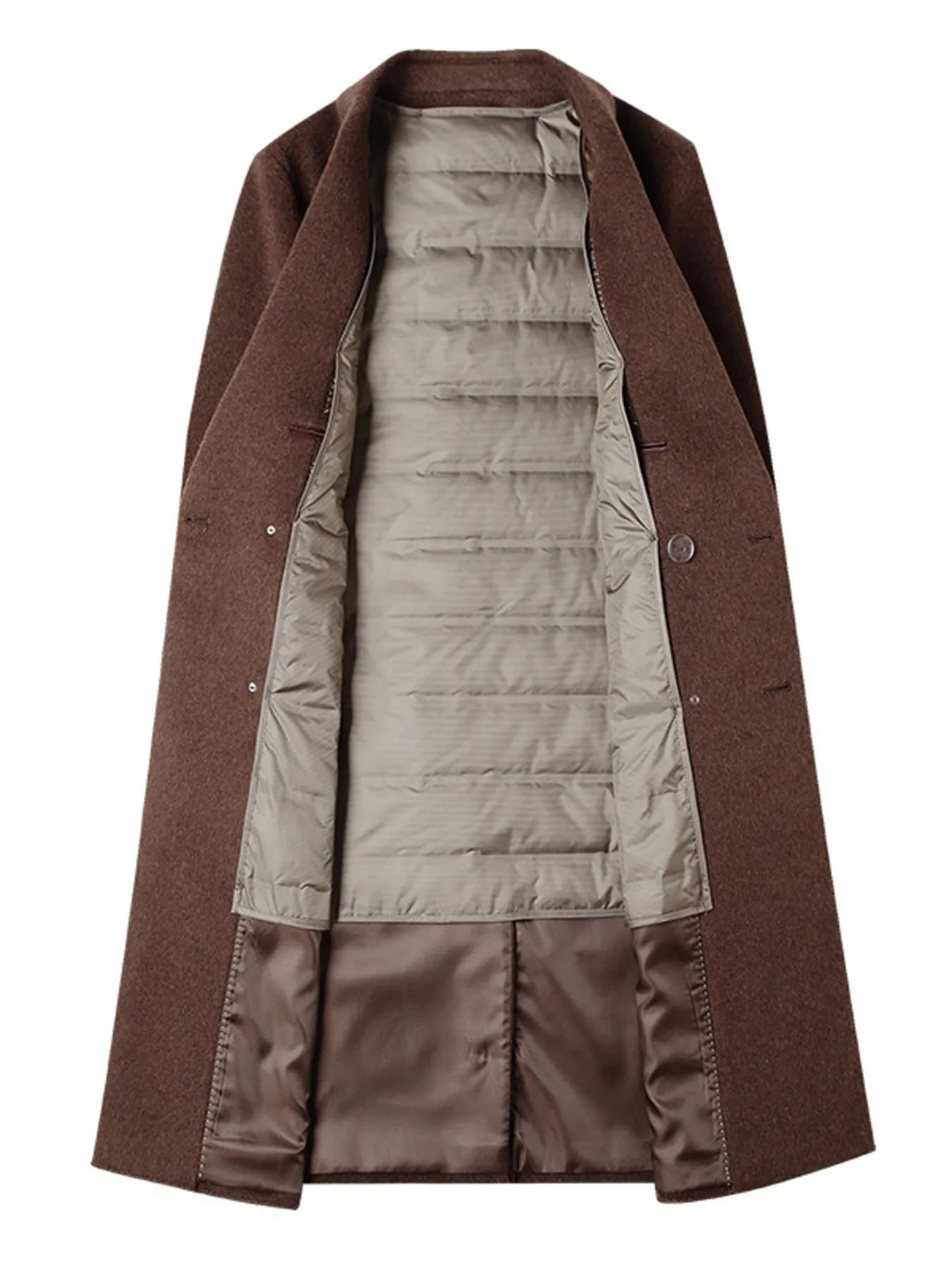 Men's Plus Size Double-Breasted Wool Overcoat