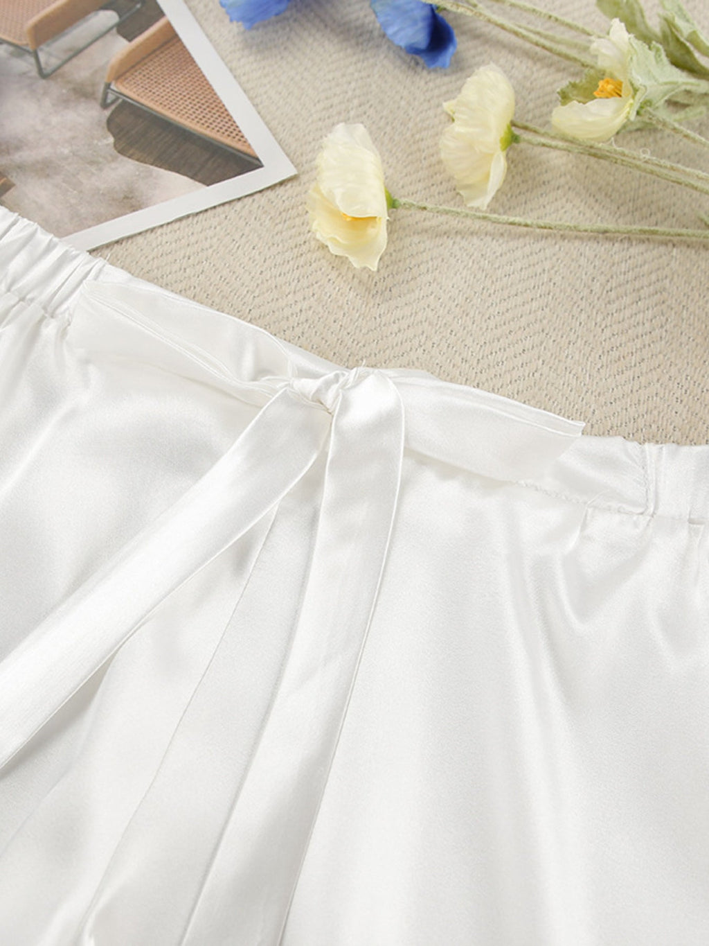 Cami & Lace Trim Cardigan & Shorts Lounge Set