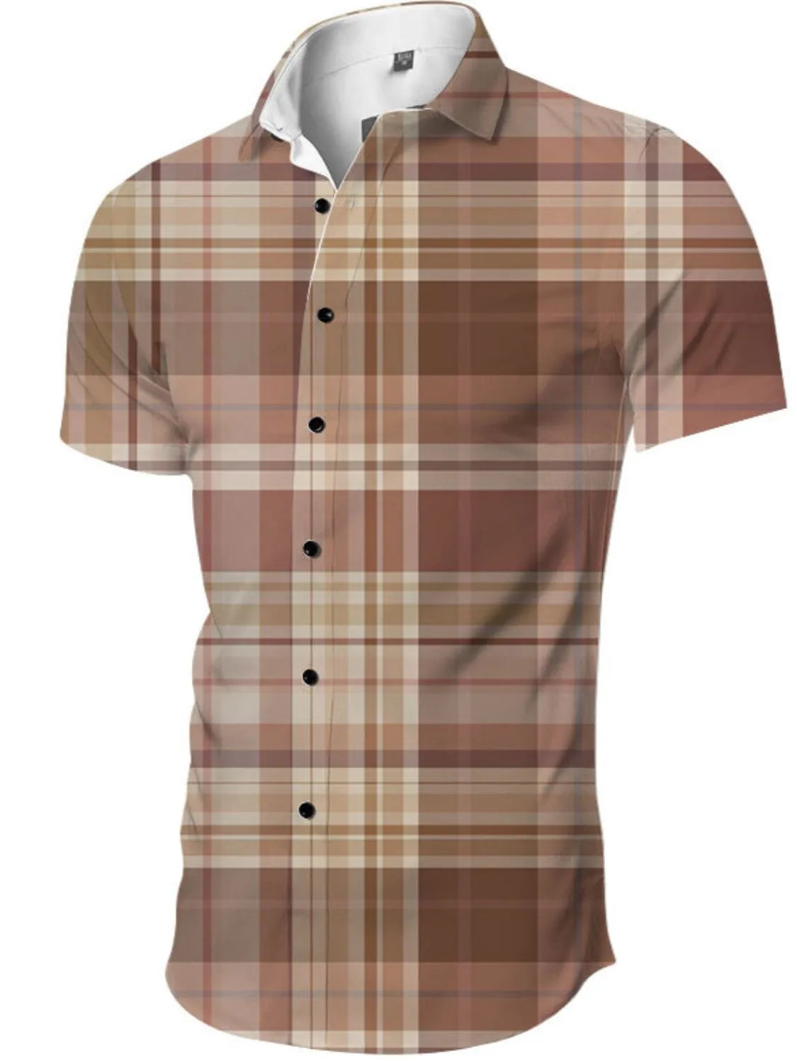 Men's Full Size Printed Collared Neck Shirt Plus Size