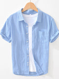 Men's Plus Size Button Up Short Sleeve Shirt